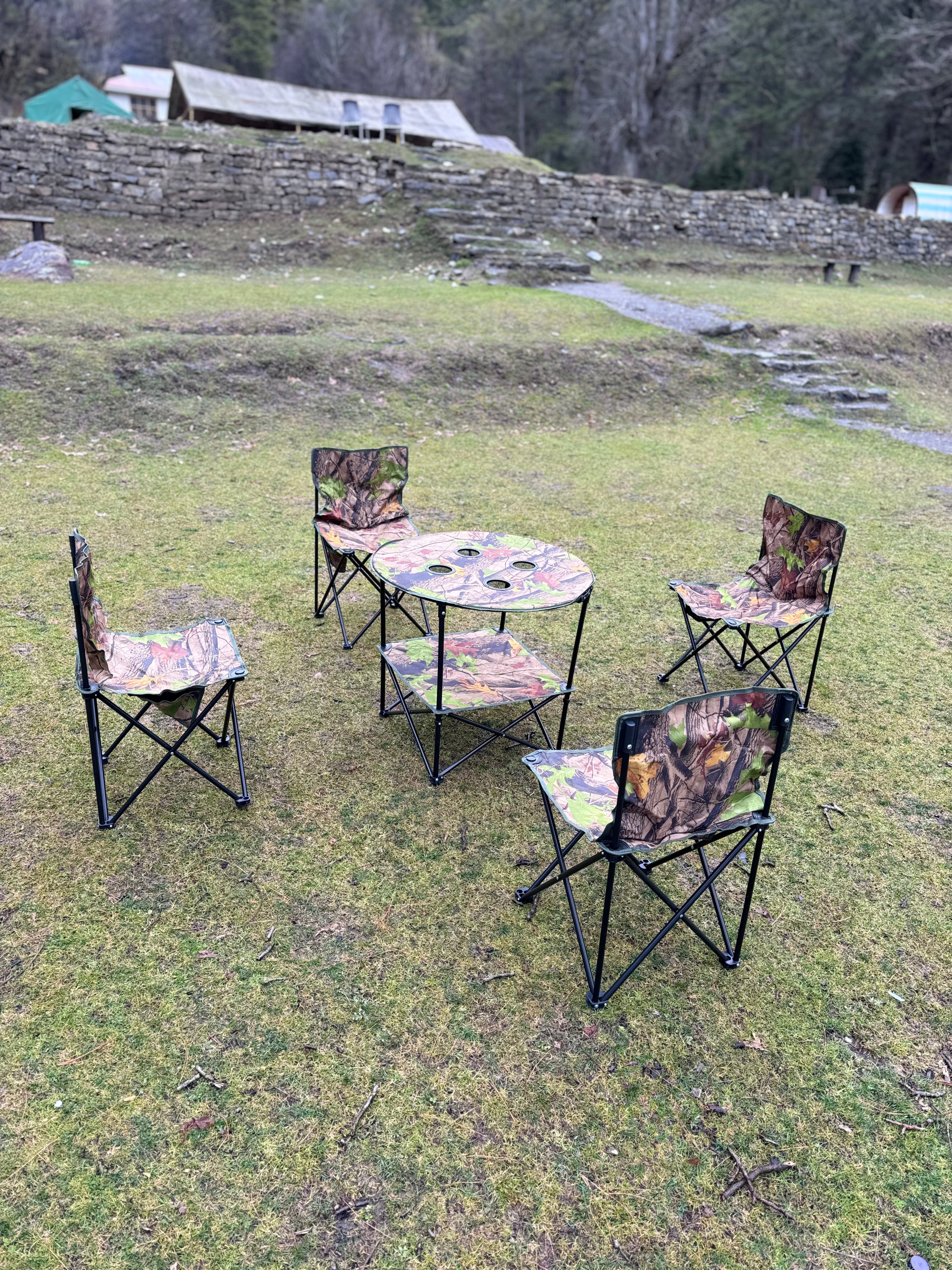 Camouflage Camping Chair Set - Portable Chair Set