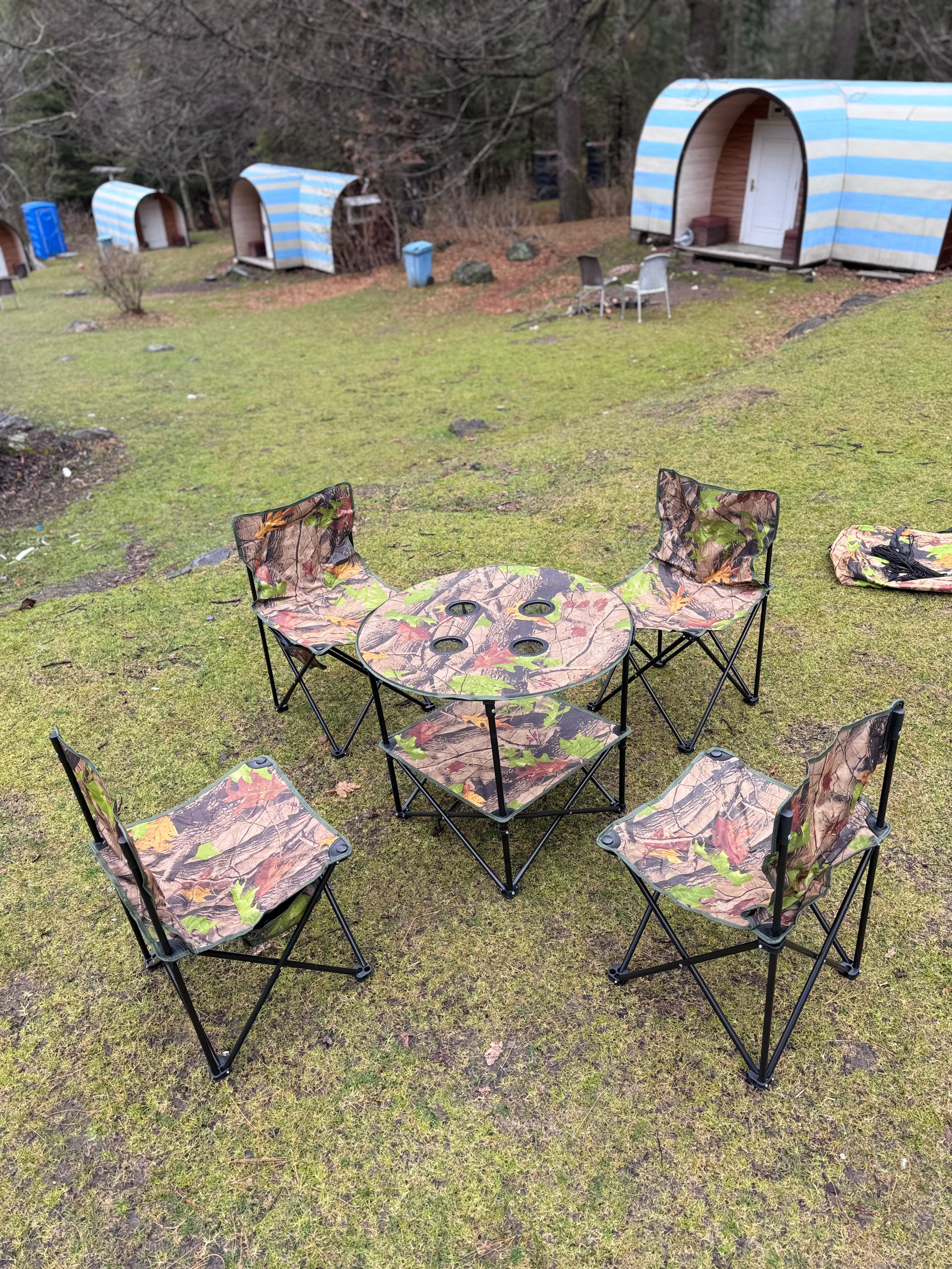 Camouflage Camping Chair Set - Portable Chair Set