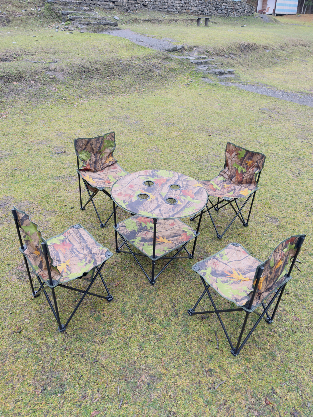 Camouflage Camping Chair Set - Portable Chair Set