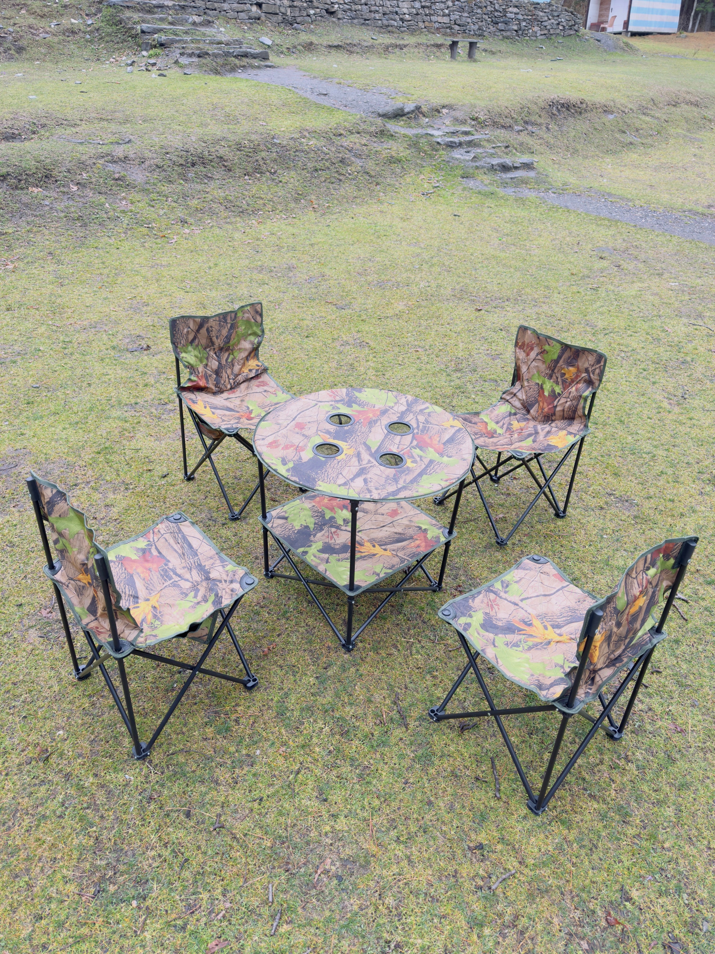 Camouflage Camping Chair Set - Portable Chair Set