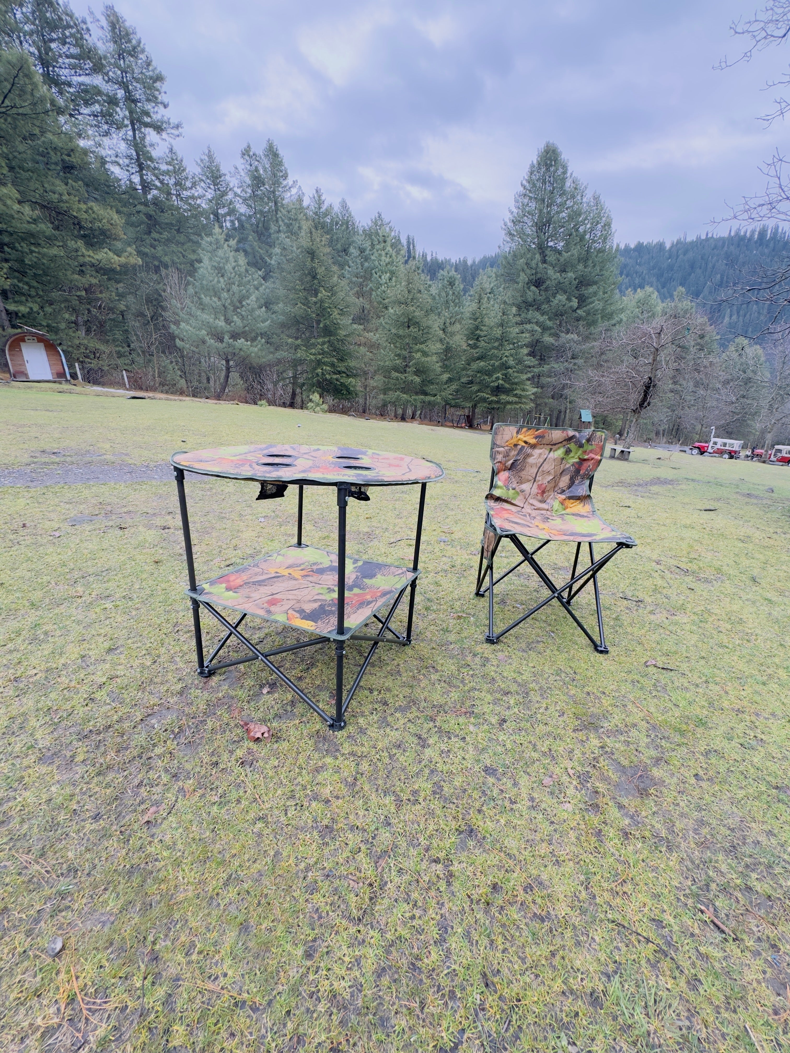 Camouflage Camping Chair Set - Portable Chair Set