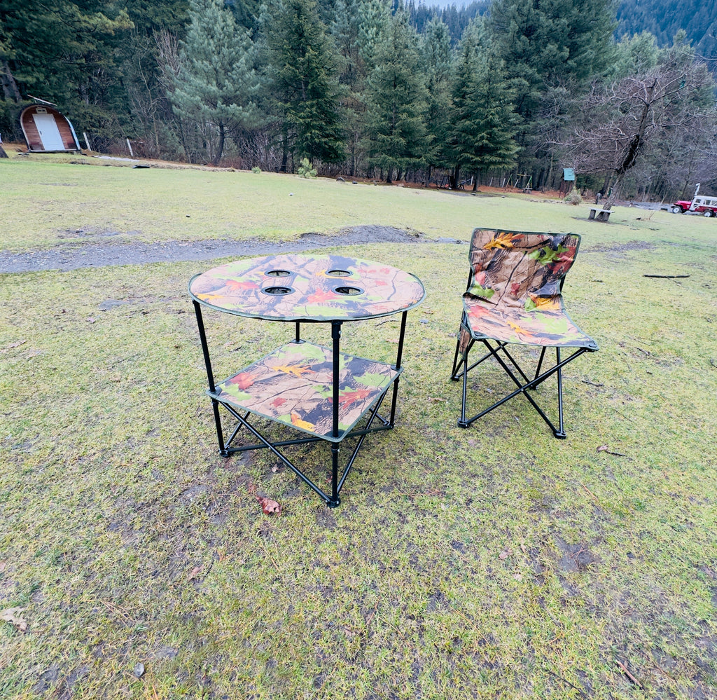 Camouflage Camping Chair Set - Portable Chair Set