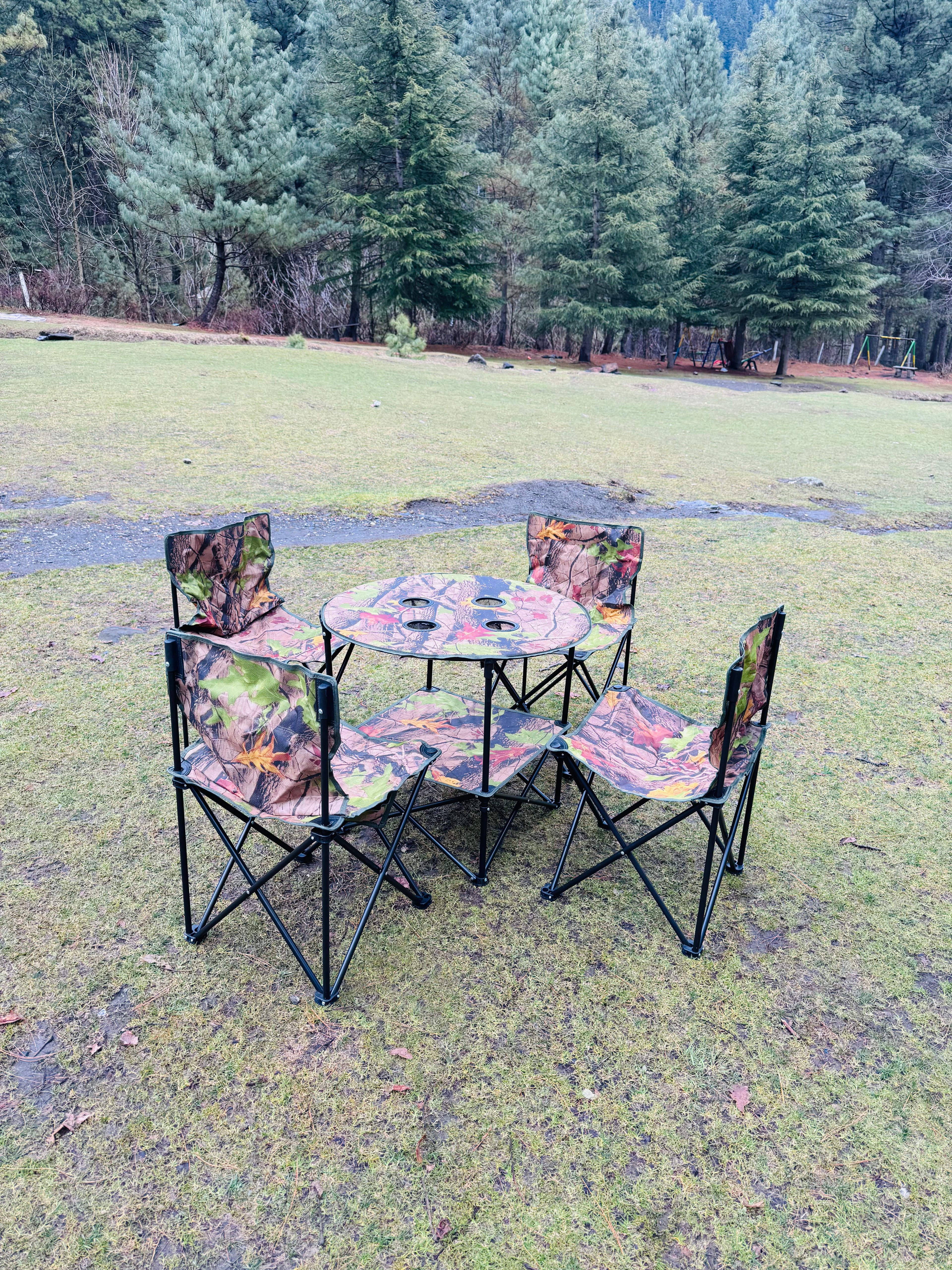 Camouflage Camping Chair Set - Portable Chair Set