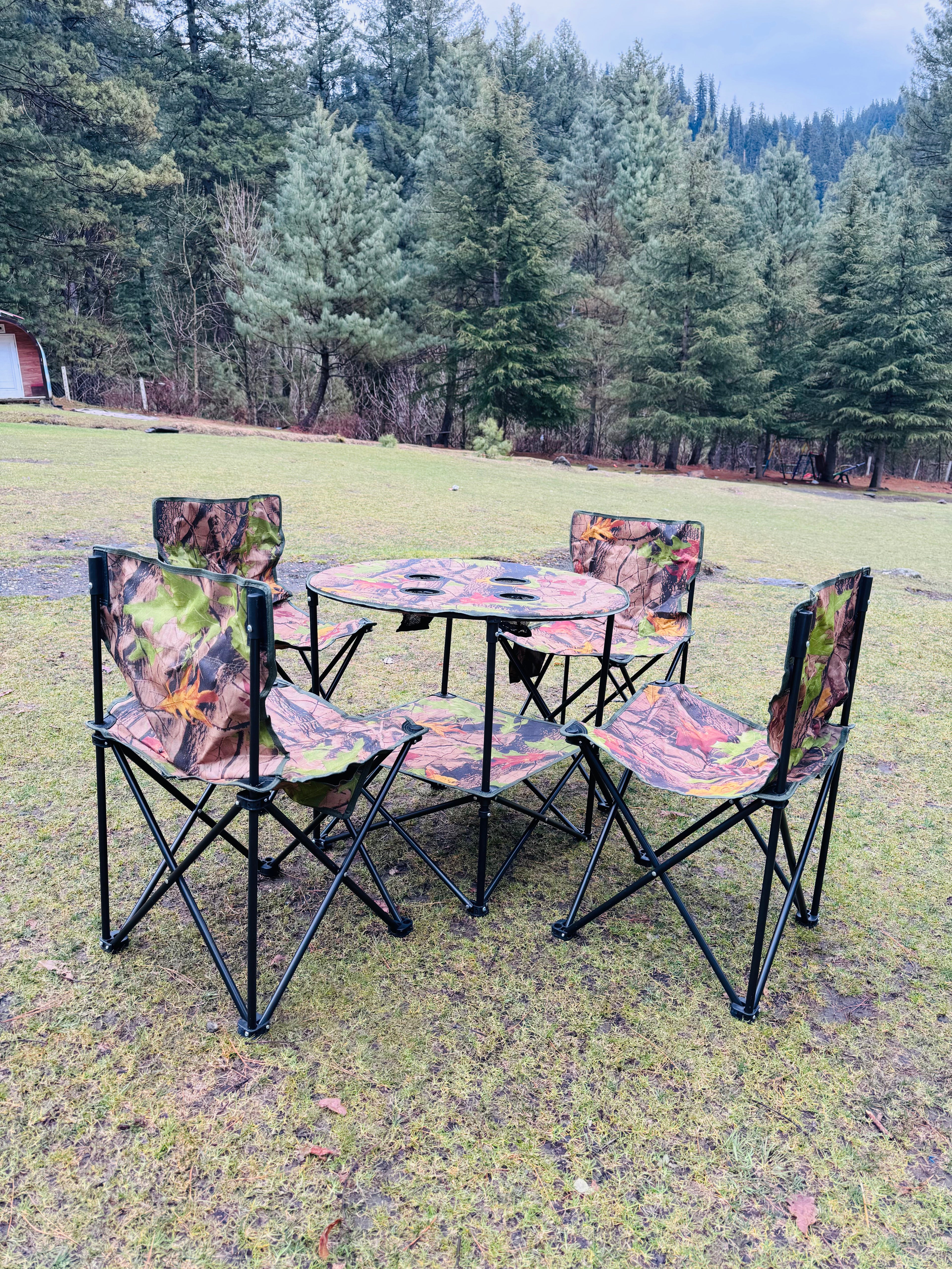 Camouflage Camping Chair Set - Portable Chair Set