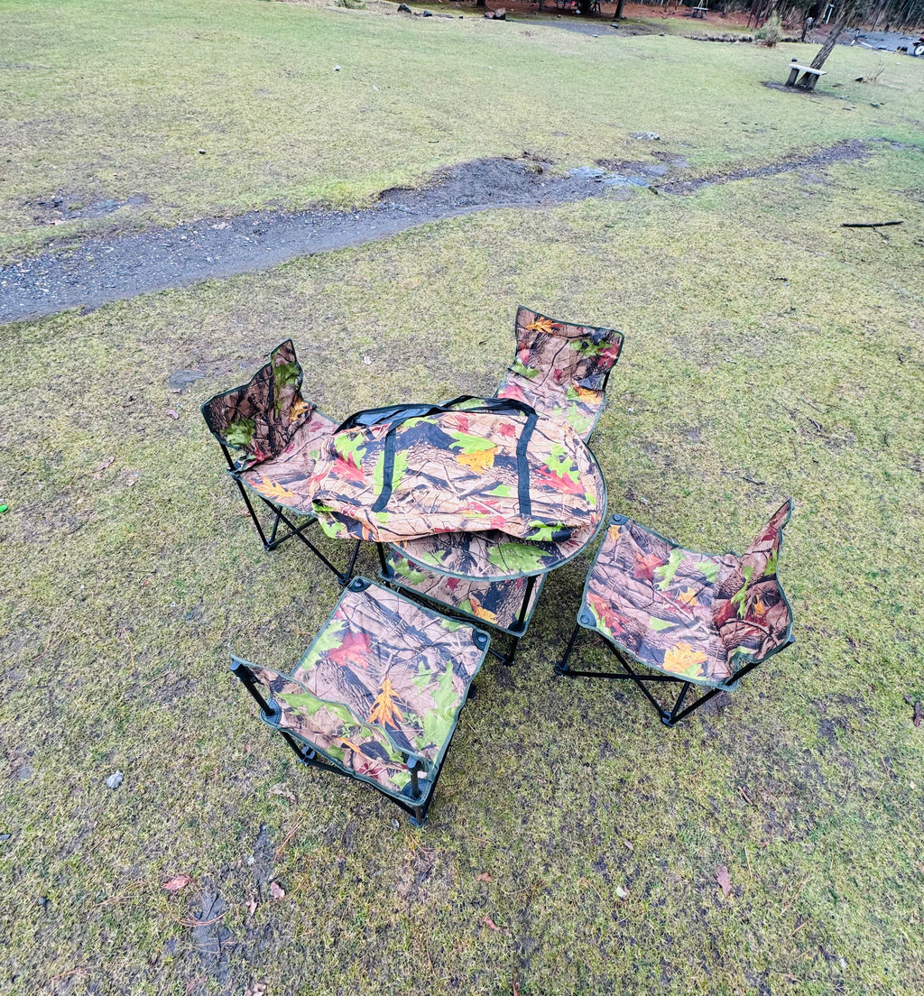 Camouflage Camping Chair Set - Portable Chair Set