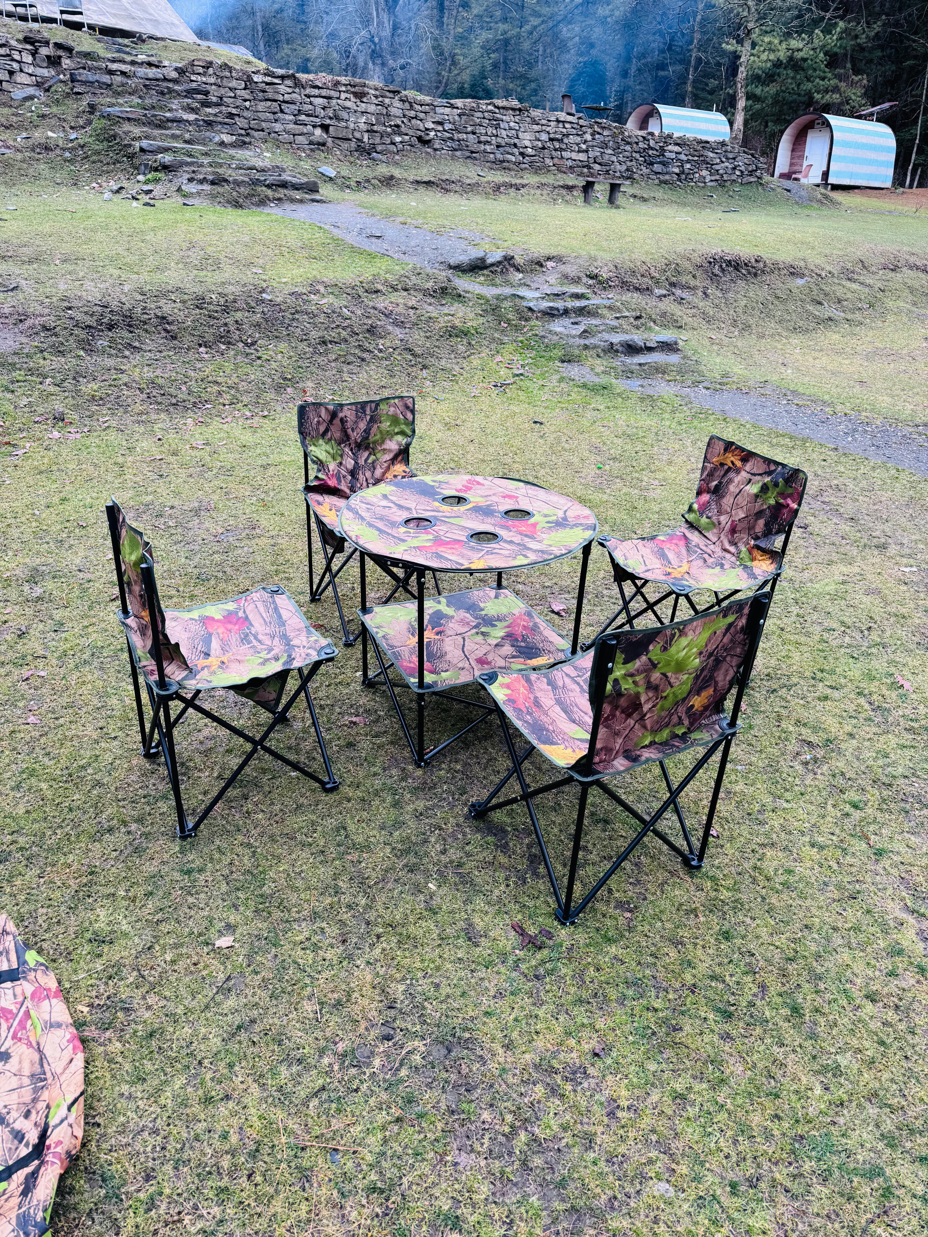 Camouflage Camping Chair Set - Portable Chair Set