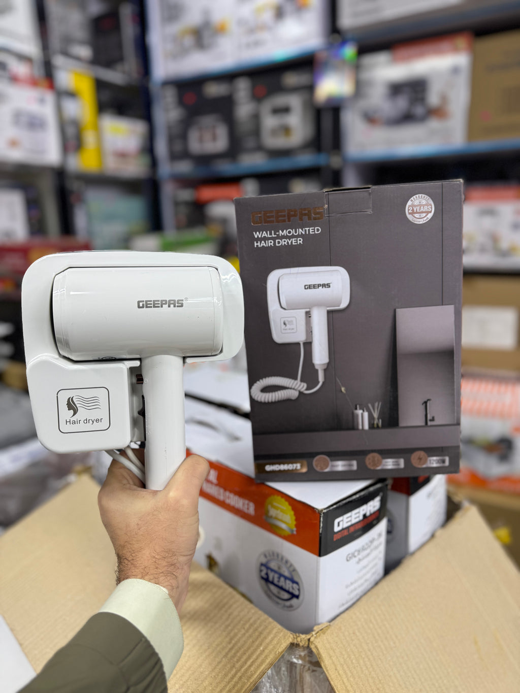 Geepas Wall Mounted Hair Dryer  GHD86073