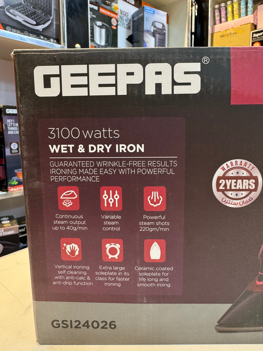 Geepas Ceramic Steam Iron GSI24026