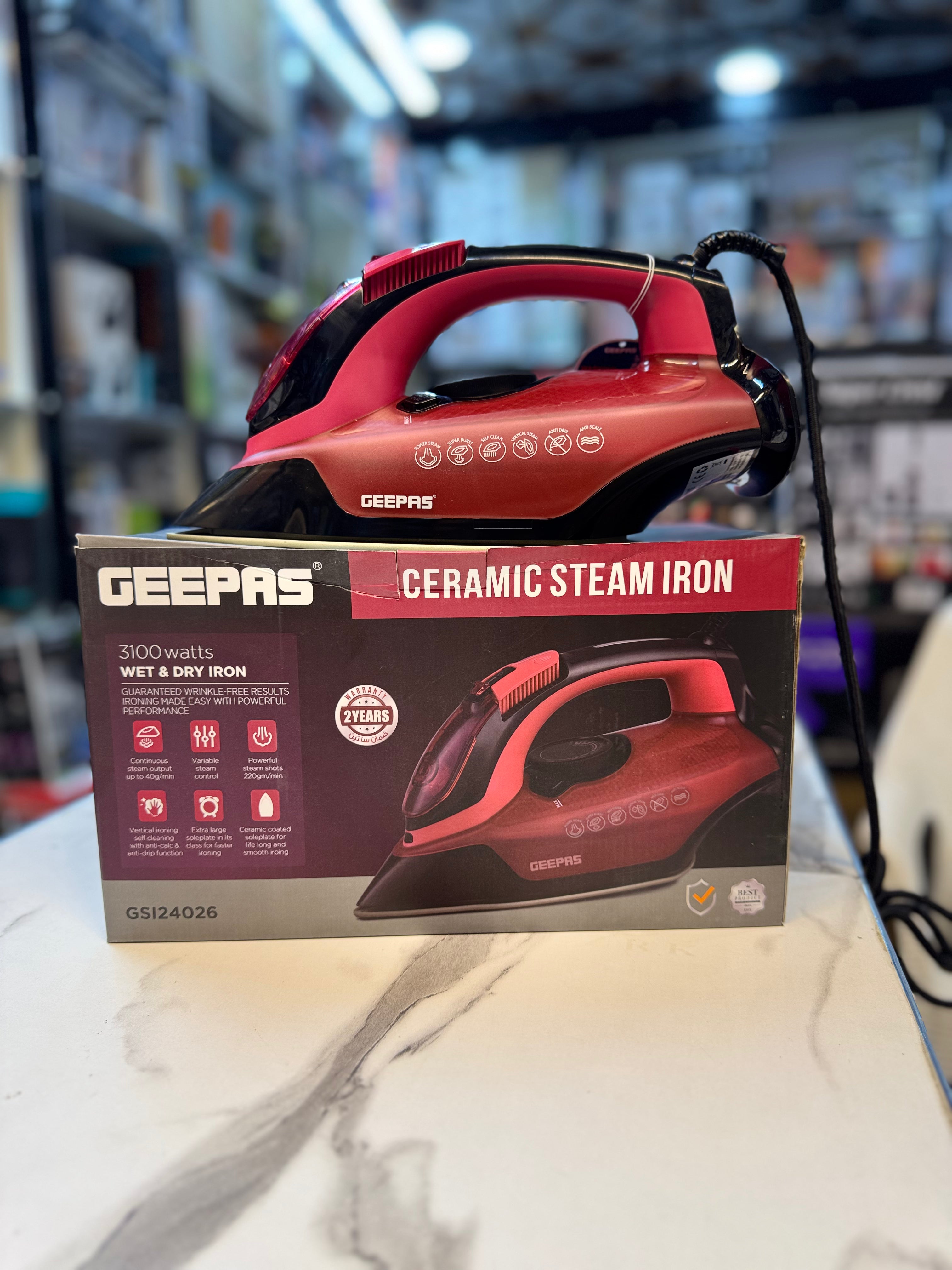 Geepas Ceramic Steam Iron GSI24026