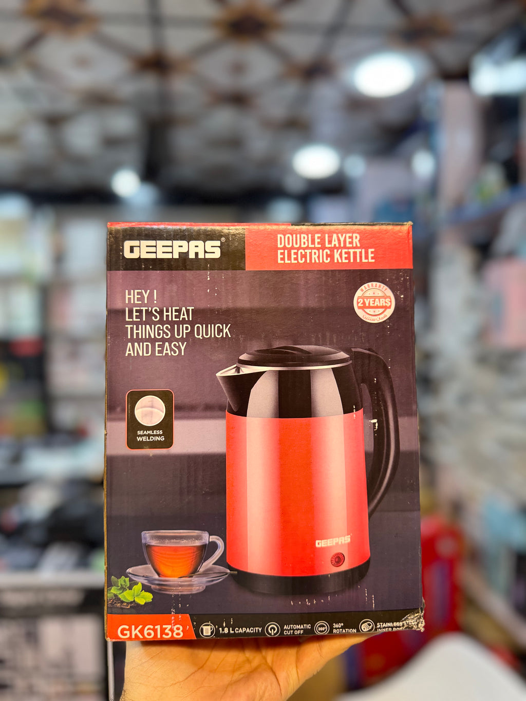 Geepas Double Layer Electric Kettle CK6138
