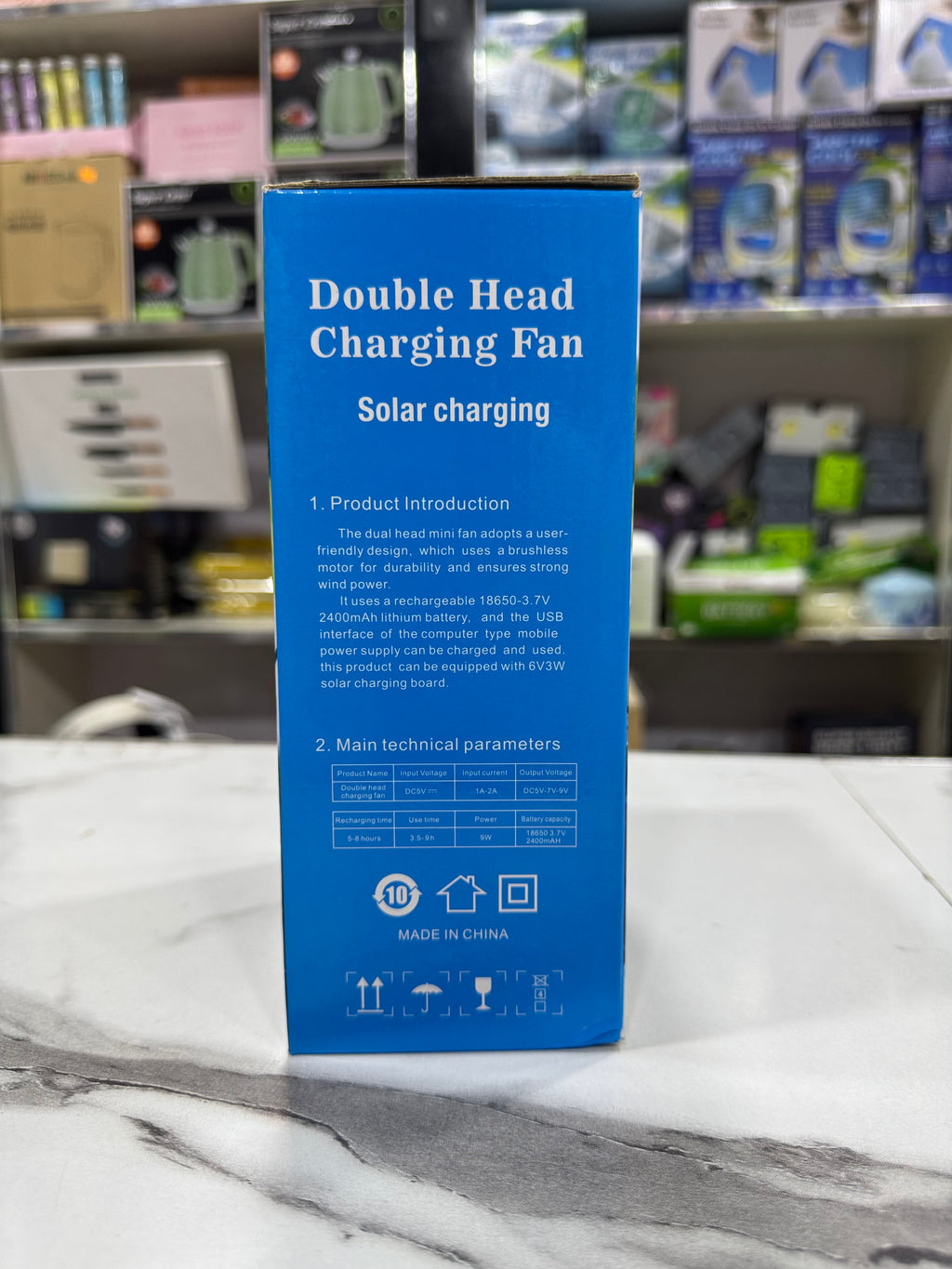 Double Head Solar Charging Fan