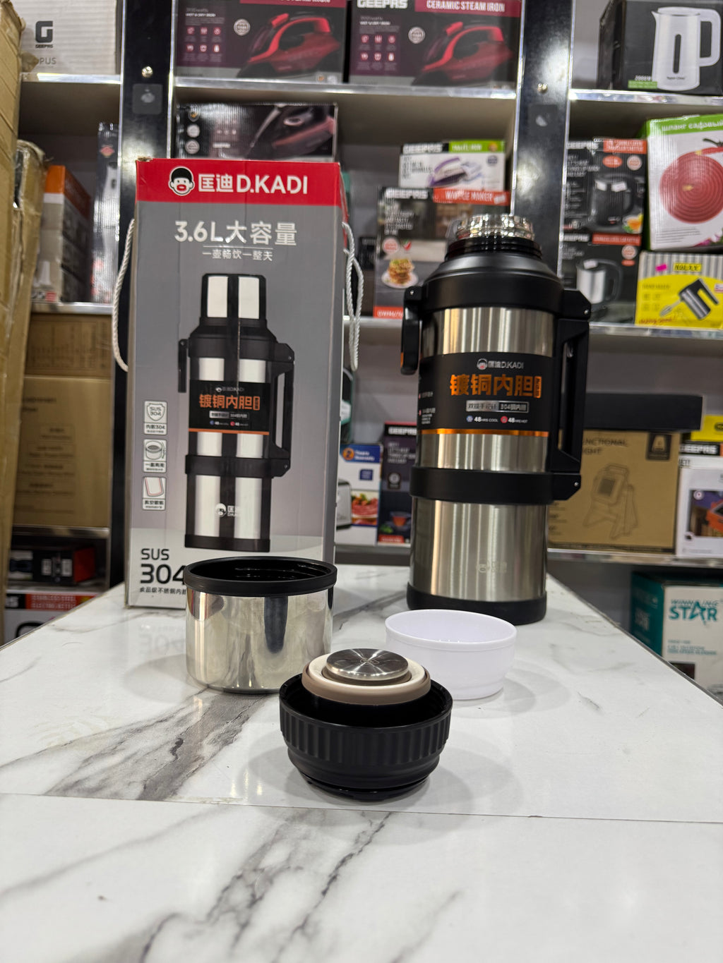 D.kadi 3.6 L Large Capacity Vacuum Flask