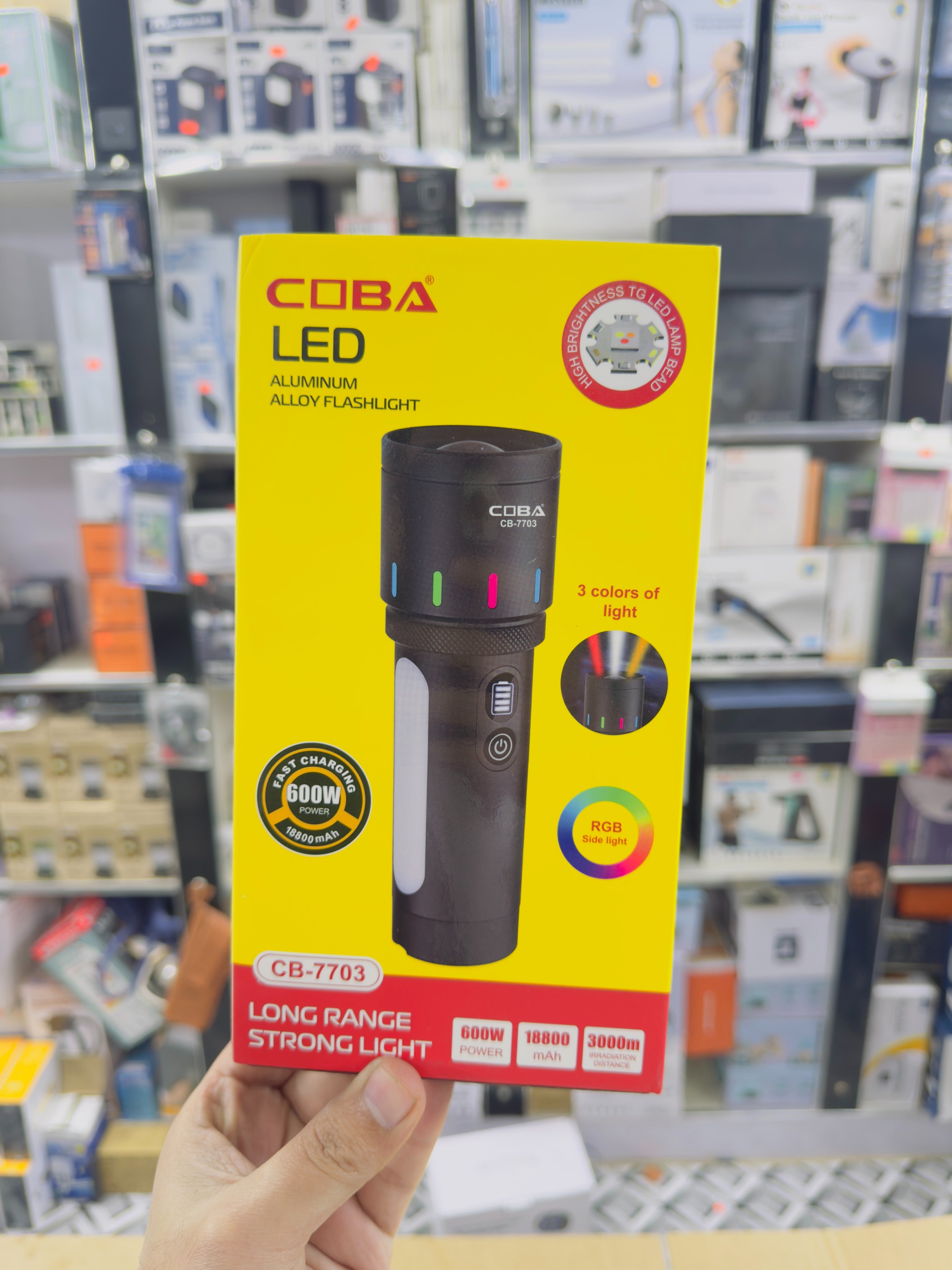 Aluminium Alloy Coba Multi Colour Flashlight CB-7703