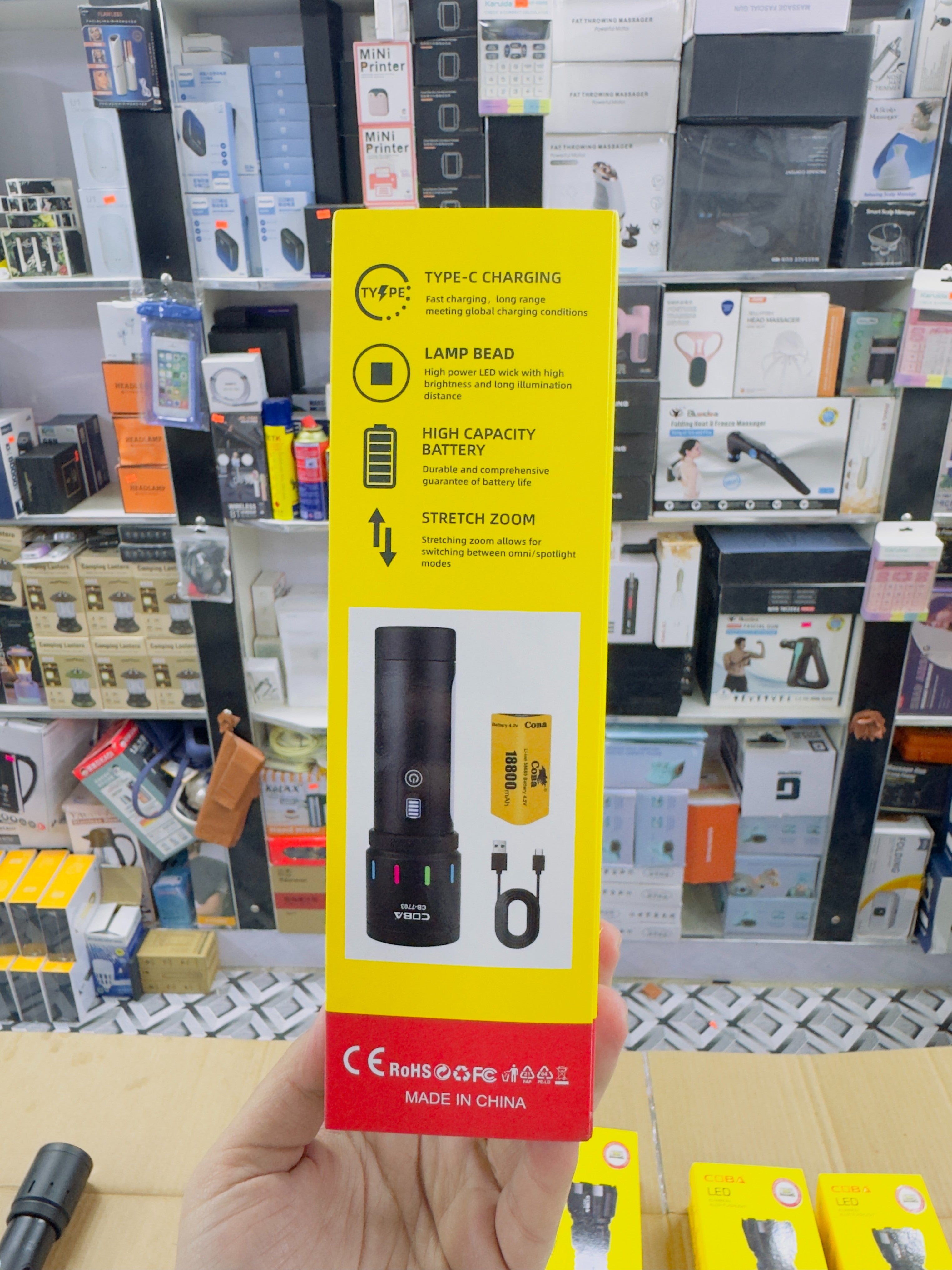 Aluminium Alloy Coba Multi Colour Flashlight CB-7703