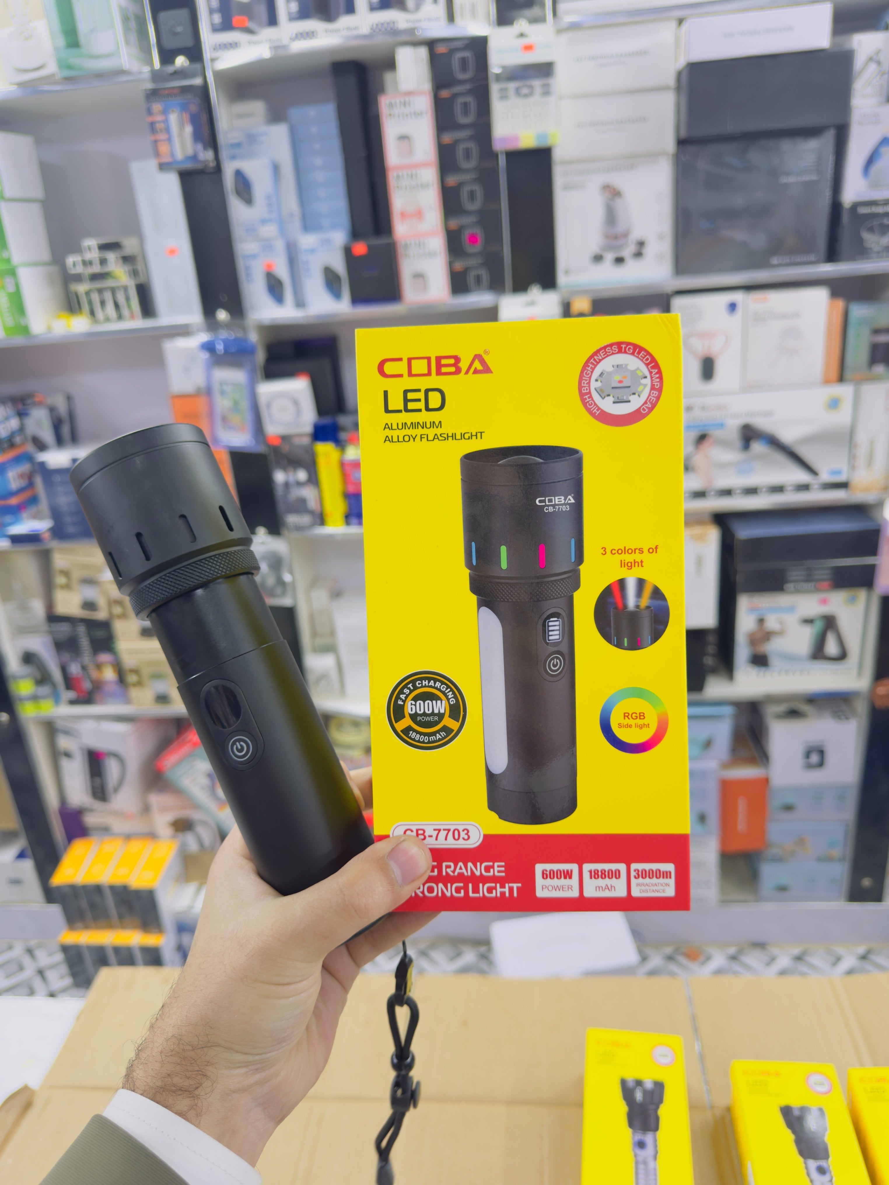 Aluminium Alloy Coba Multi Colour Flashlight CB-7703