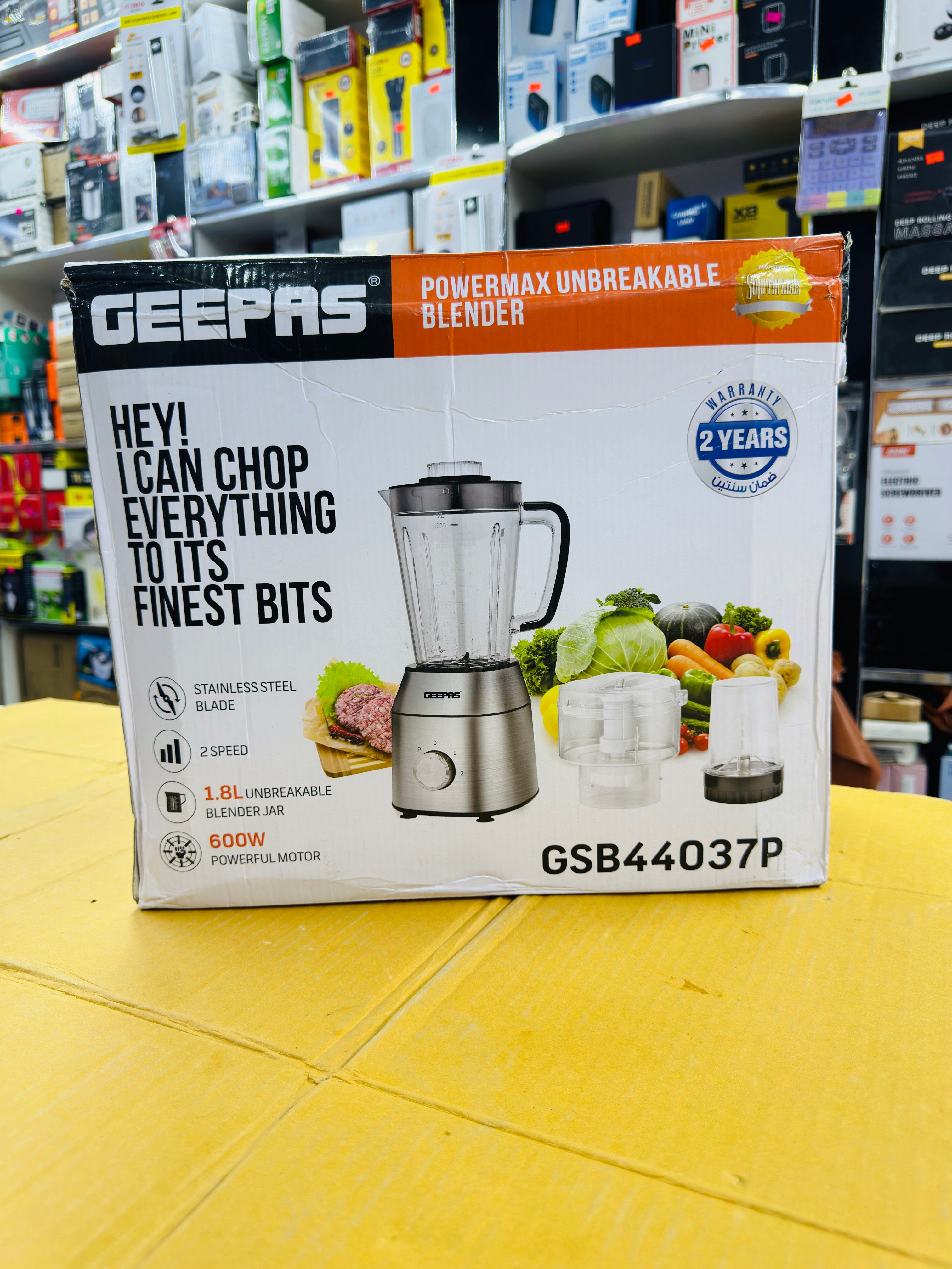 Geepas Power Max Unbreakable Blender 600W GSB44037P