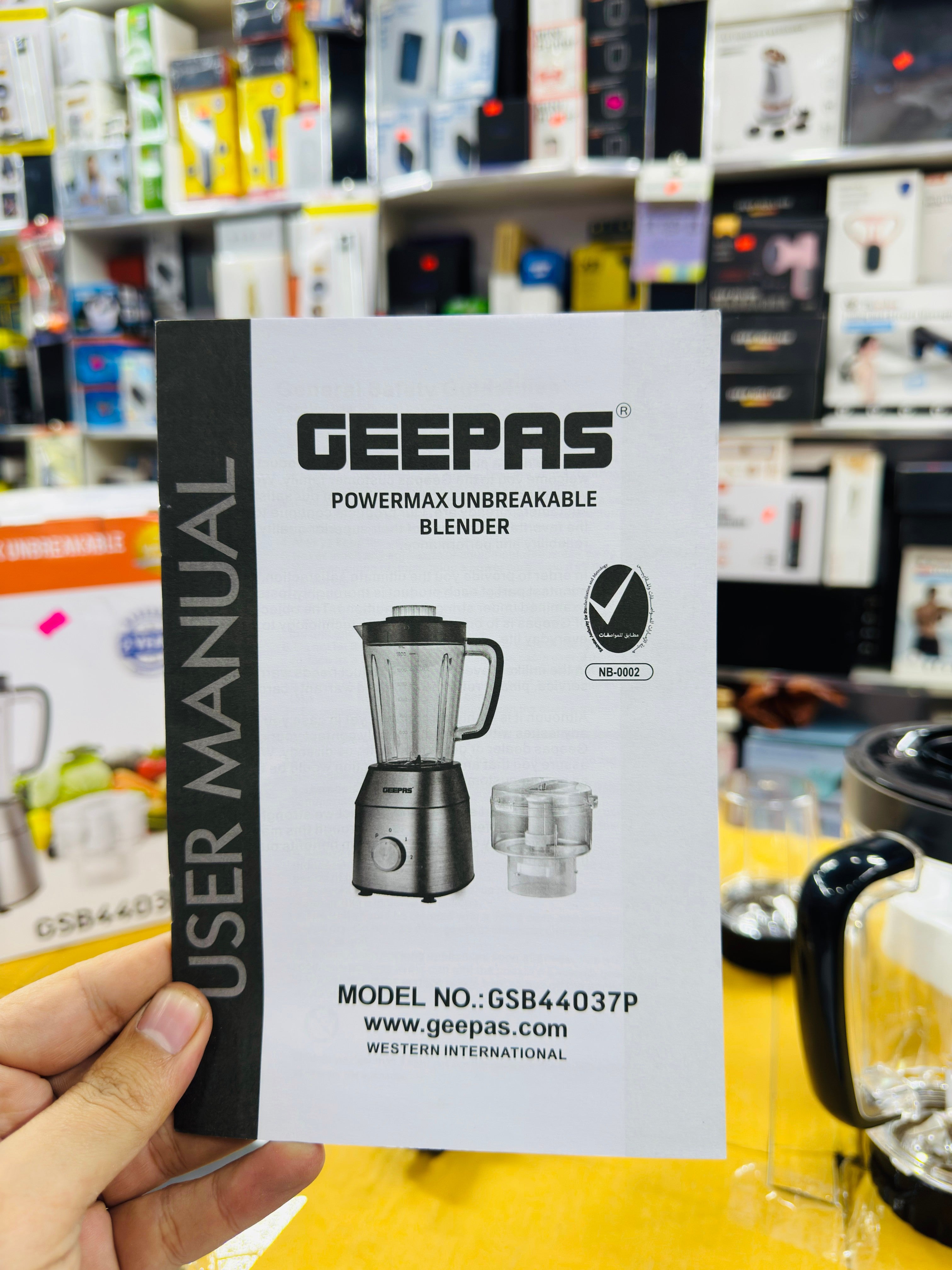 Geepas Power Max Unbreakable Blender 600W GSB44037P