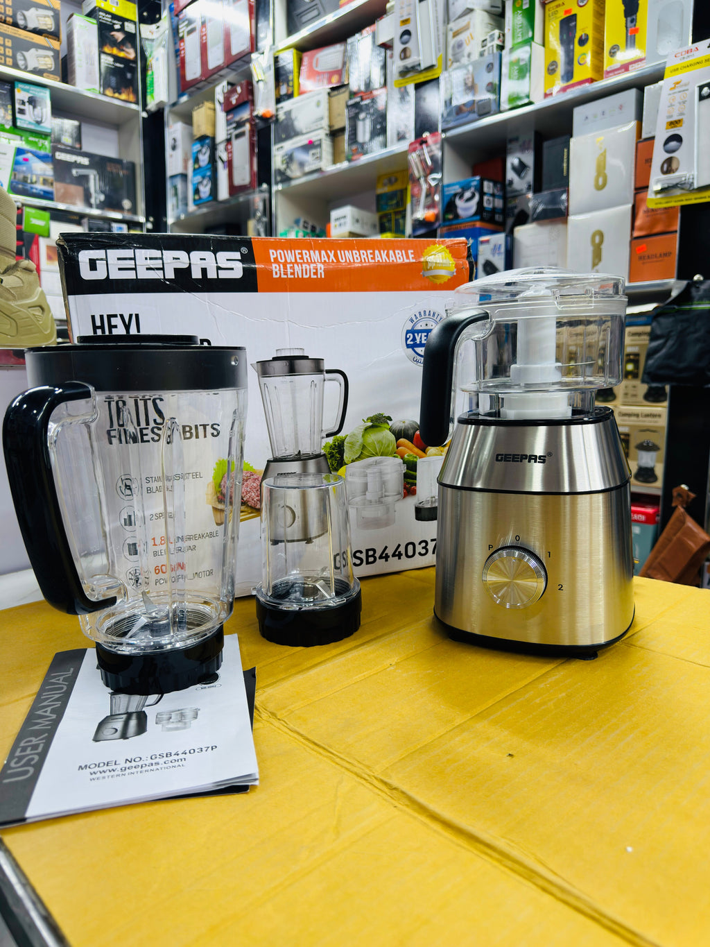 Geepas Power Max Unbreakable Blender 600W GSB44037P