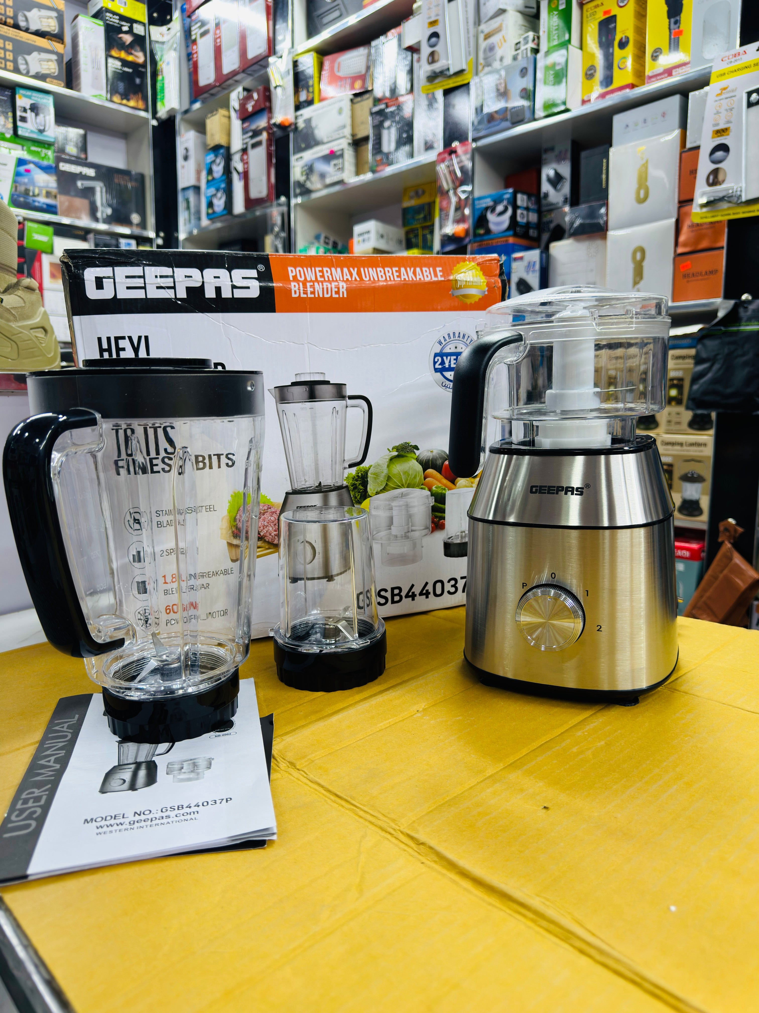 Geepas Power Max Unbreakable Blender 600W GSB44037P