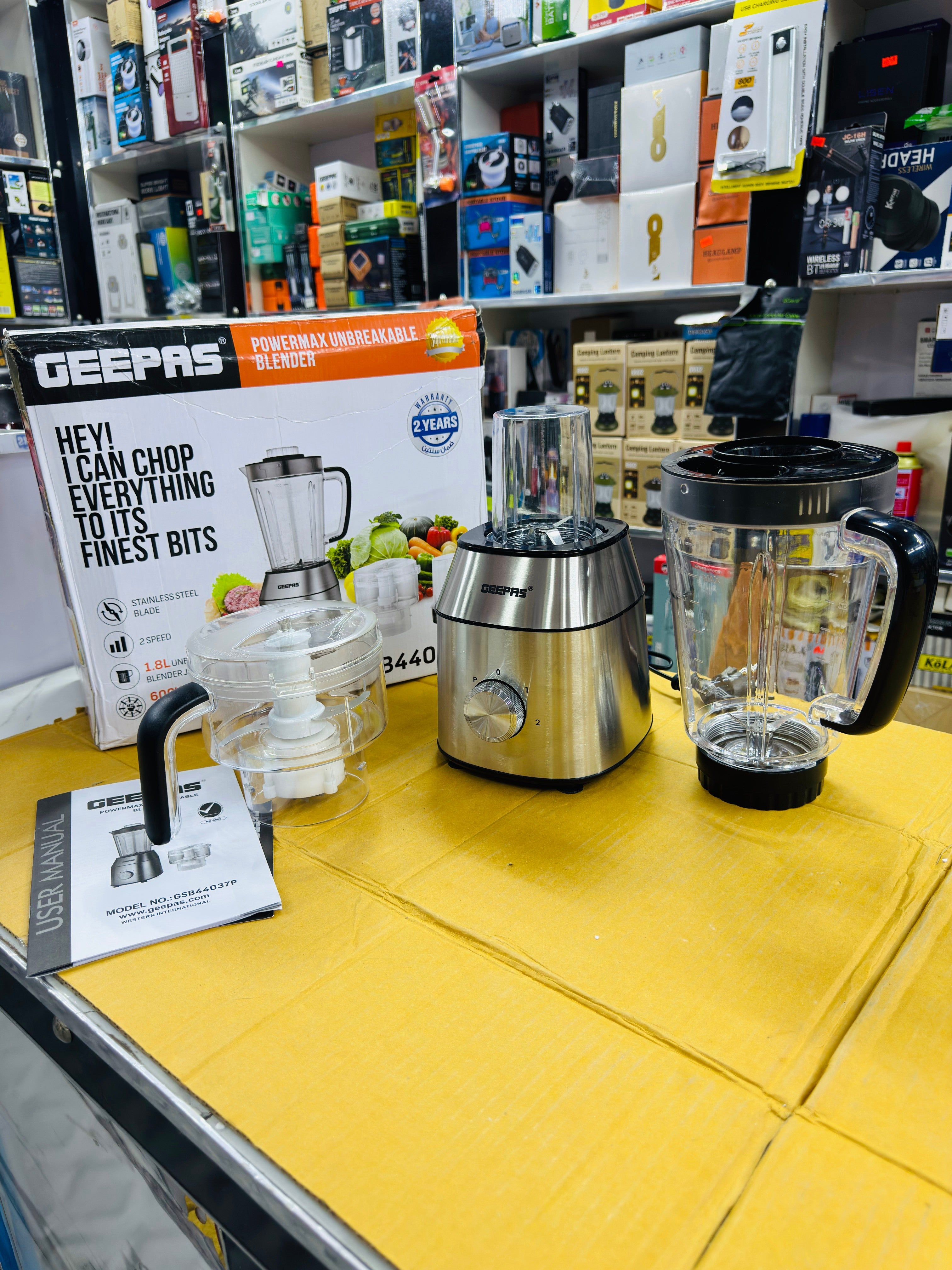 Geepas Power Max Unbreakable Blender 600W GSB44037P