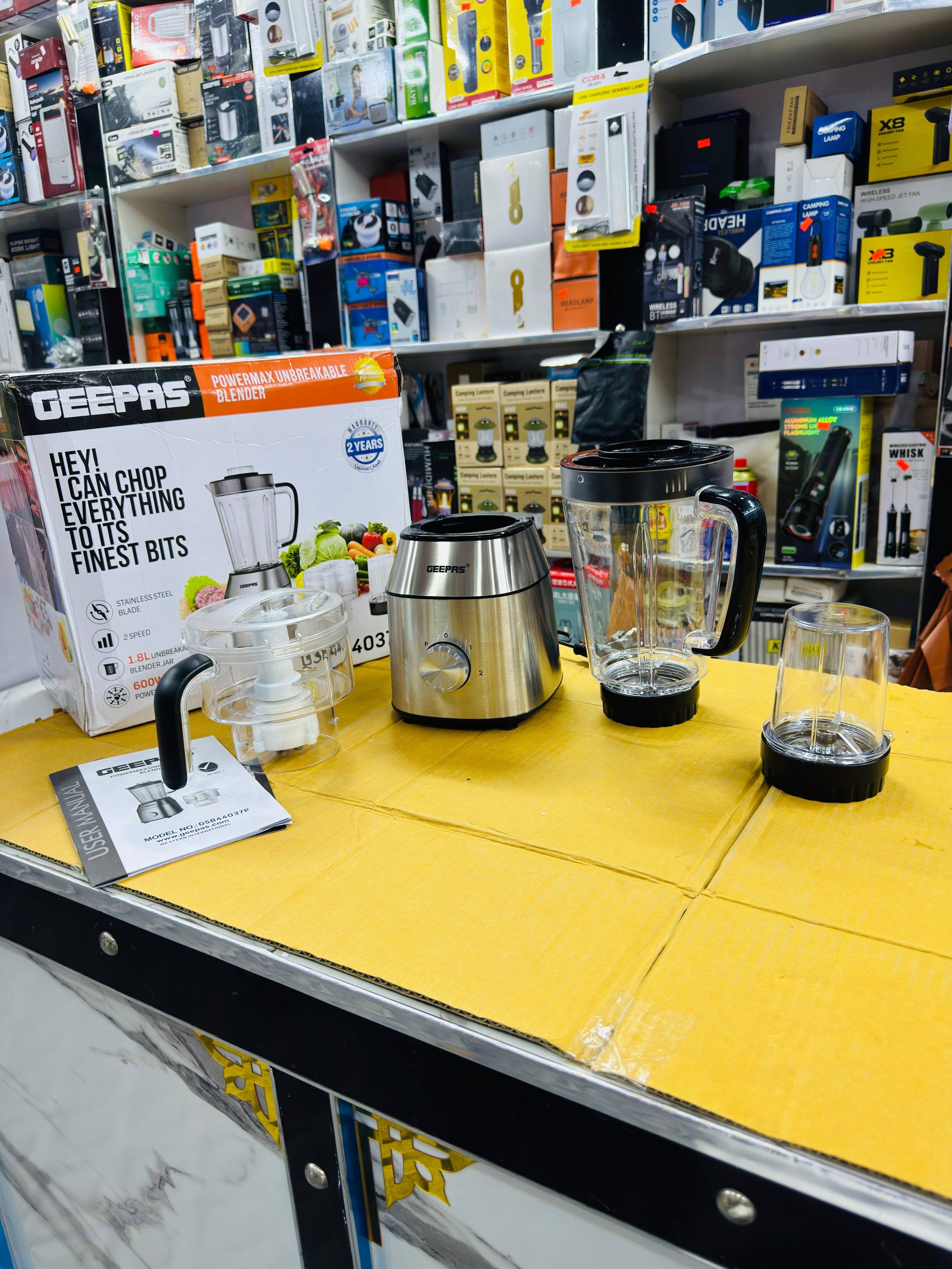 Geepas Power Max Unbreakable Blender 600W GSB44037P