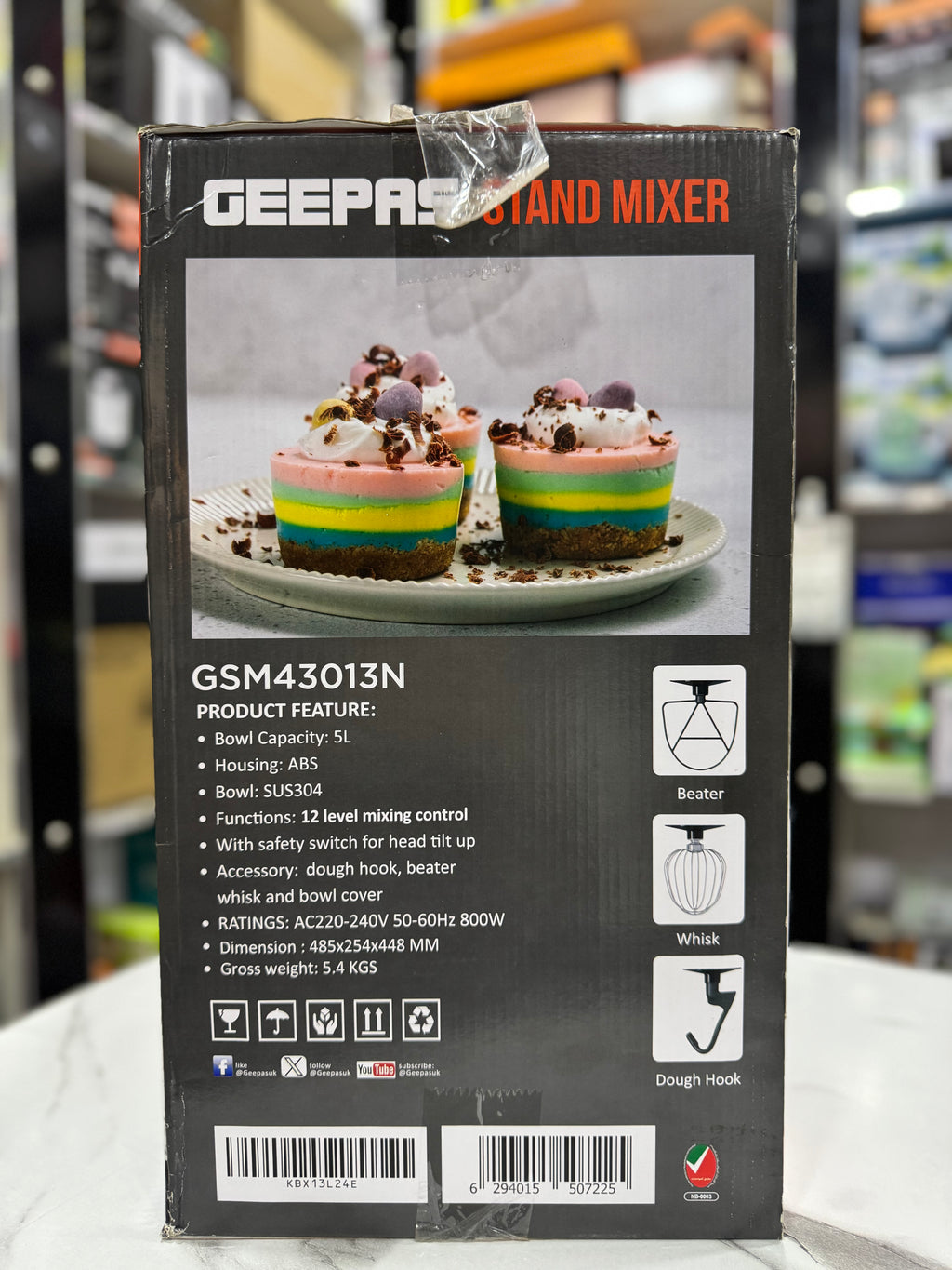 Geepas Stand Mixer 5L GSM43013M