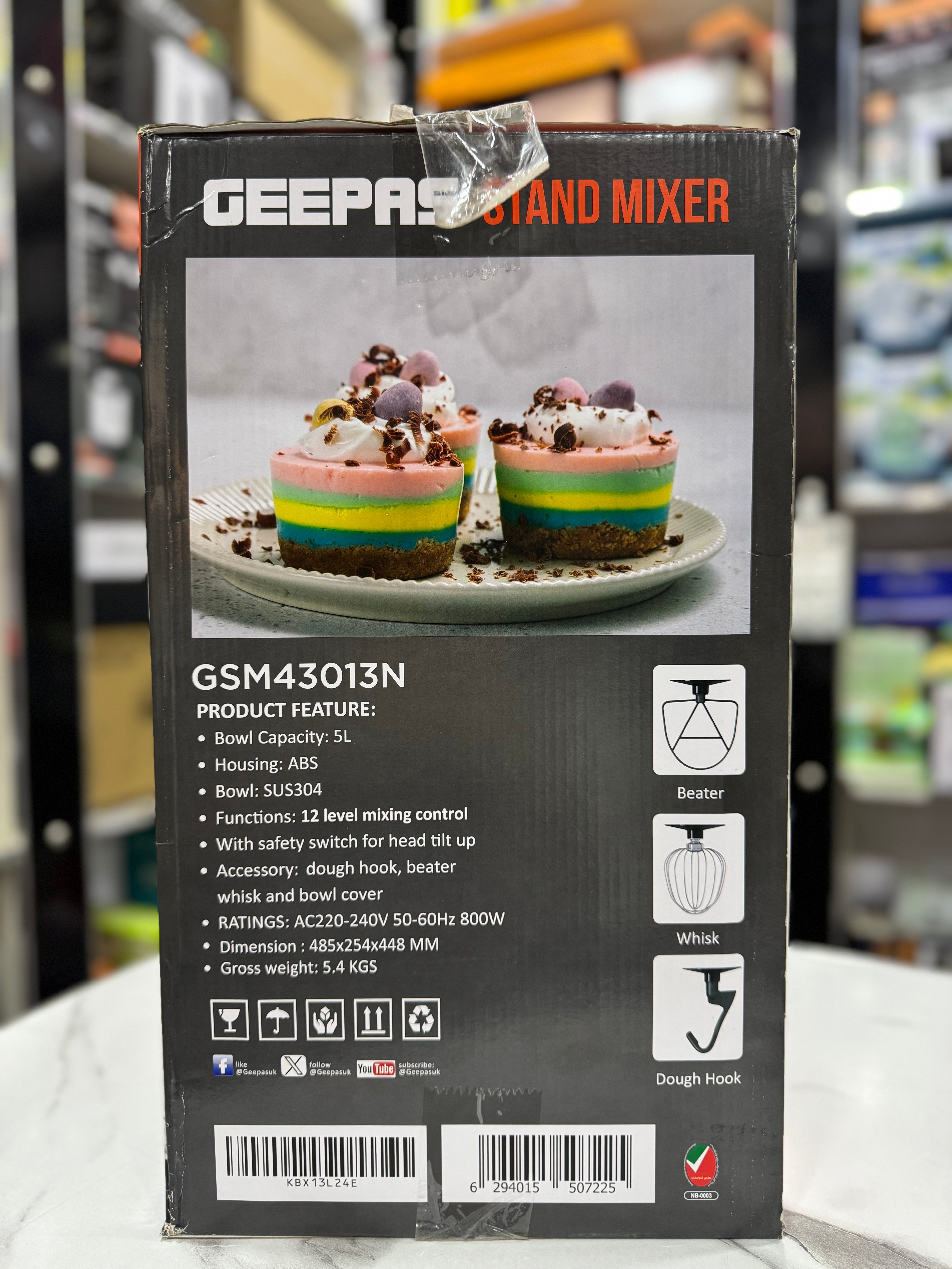 Geepas Stand Mixer 5L GSM43013M