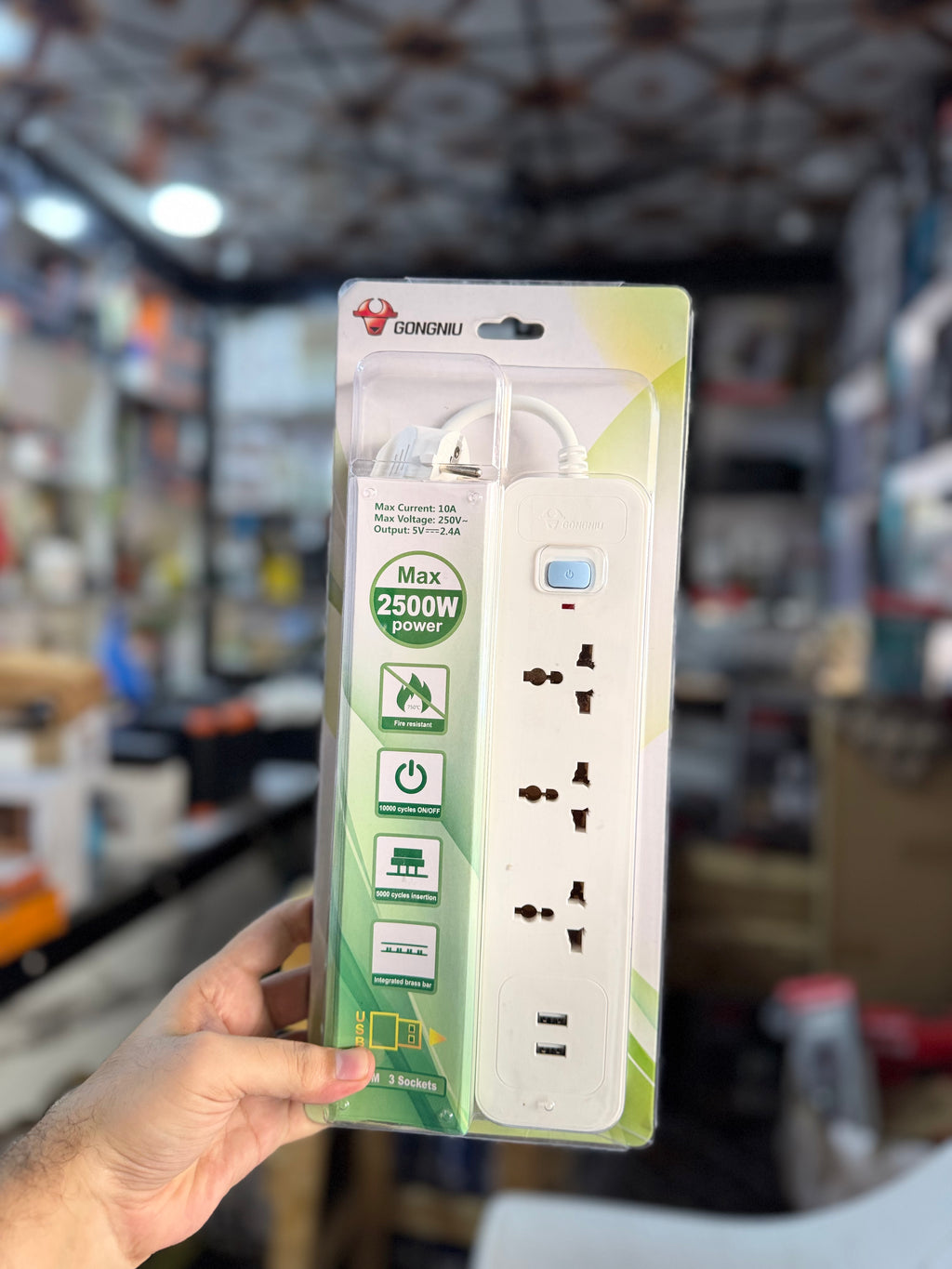 Gongniu 3 Ways Extension Board With 2 Usb Ports