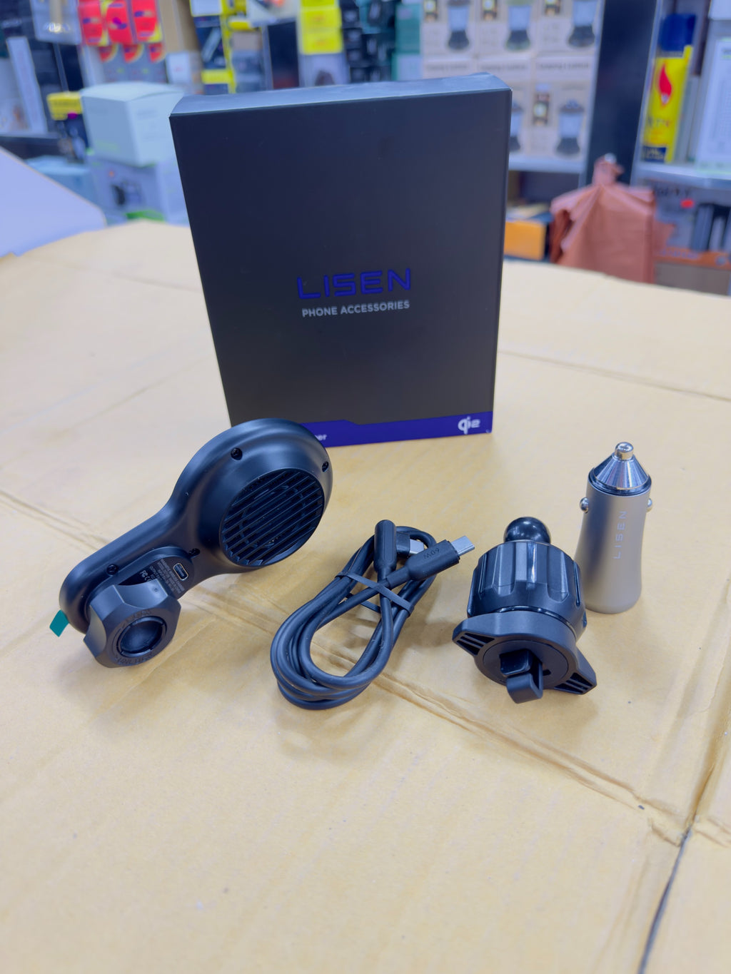 Lisen Wire Car Charger And Mobile Holder Set