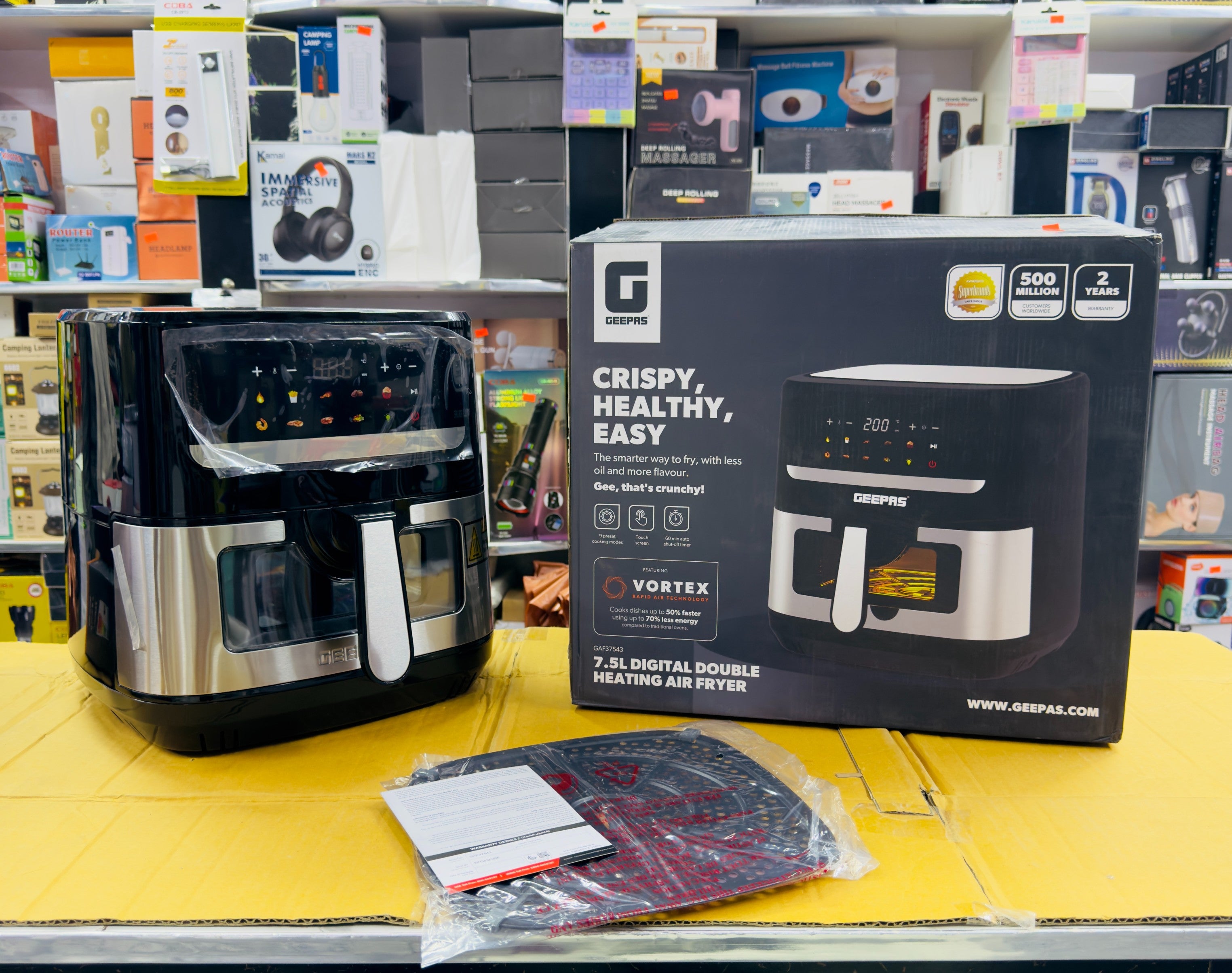 Geepas 7.5L Double Heating Air Fryer GAF37543