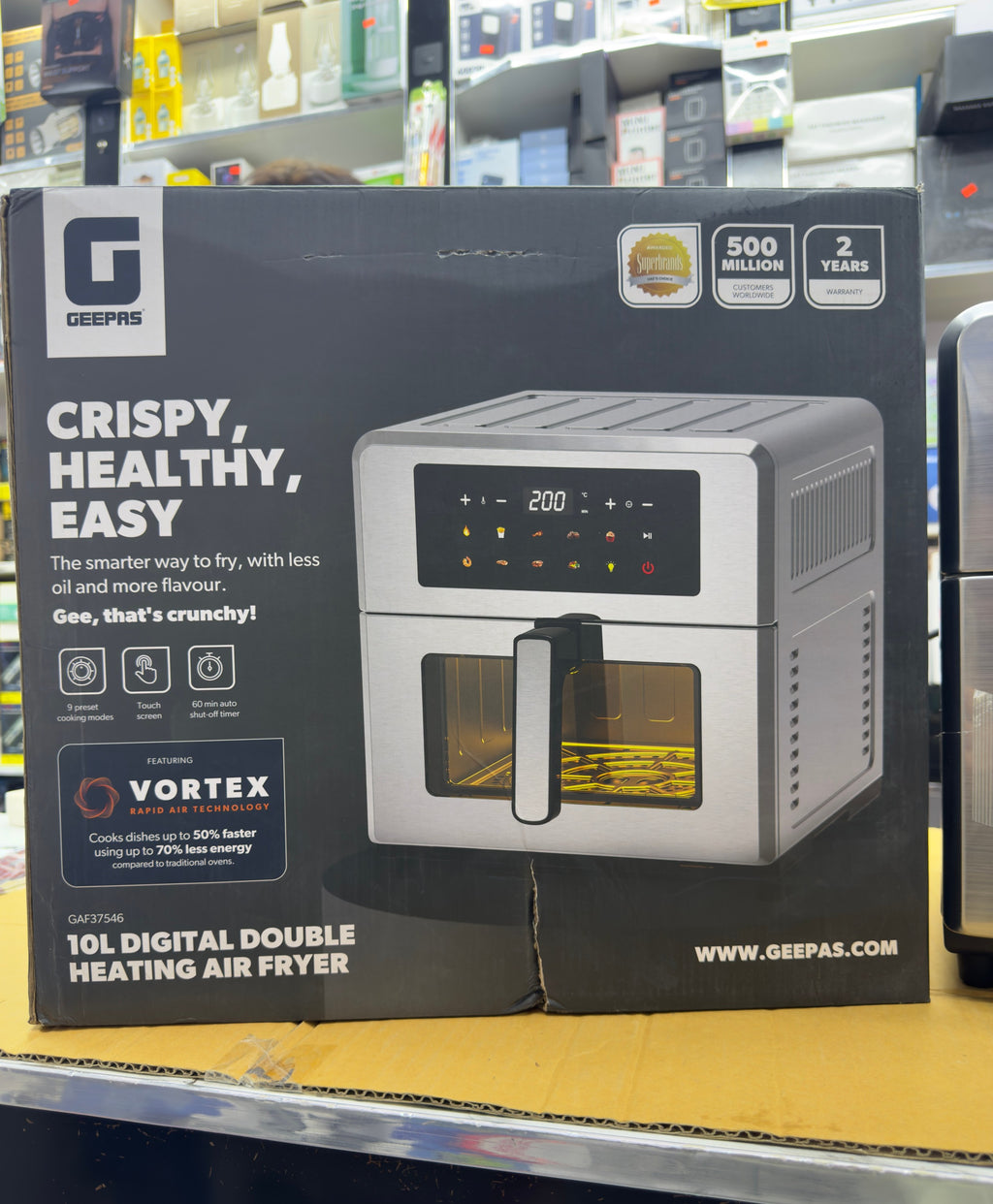 Geepas 10L Double Heating Air Fryer GAF37546