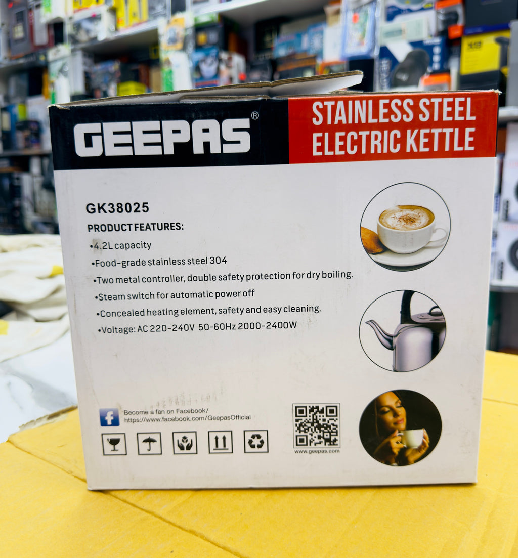 Geepas Stainless Steel 4.2L Electric Kettle GK-38025