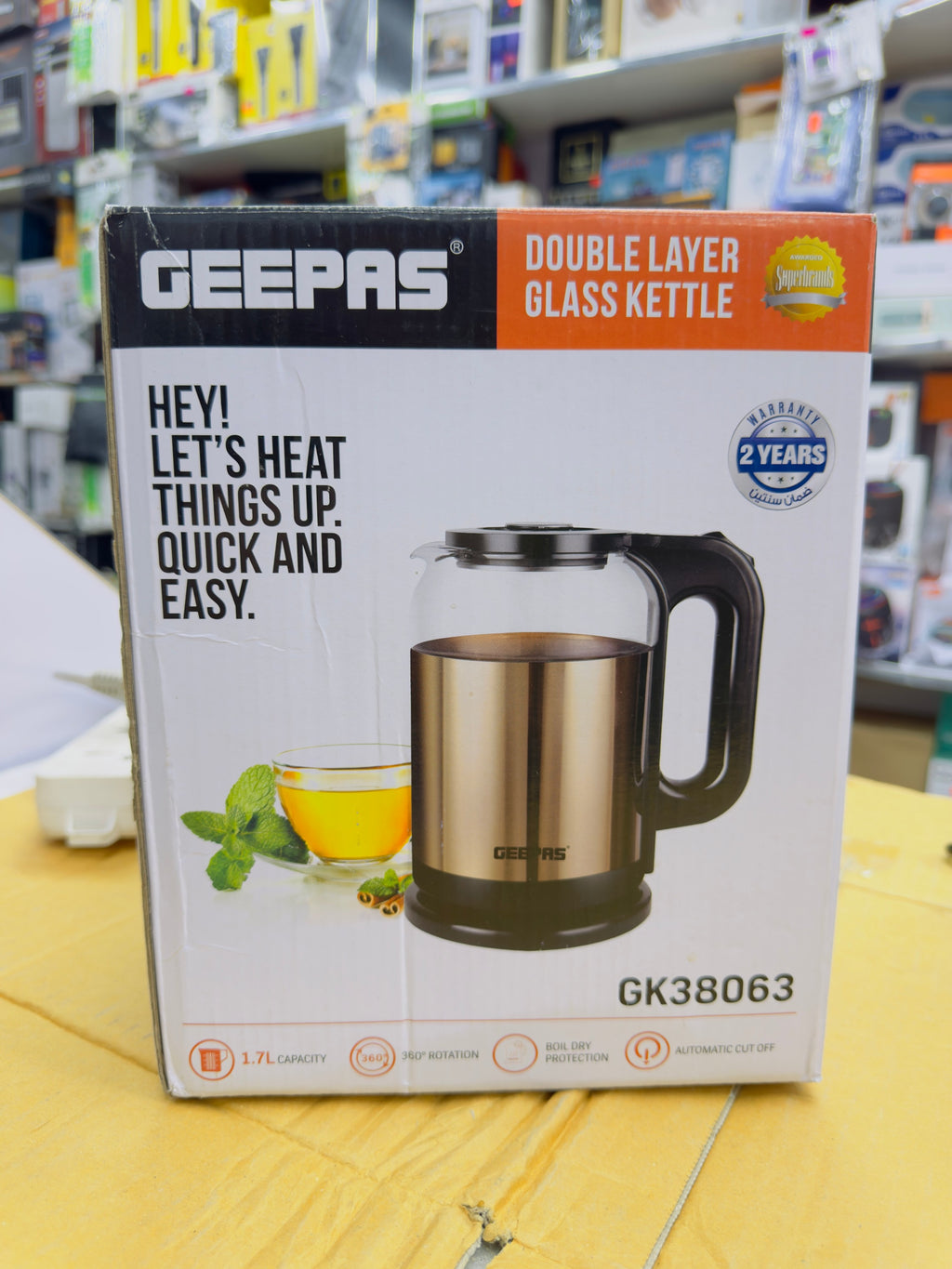 Geepas Double Layer Glass Kettle GK38063