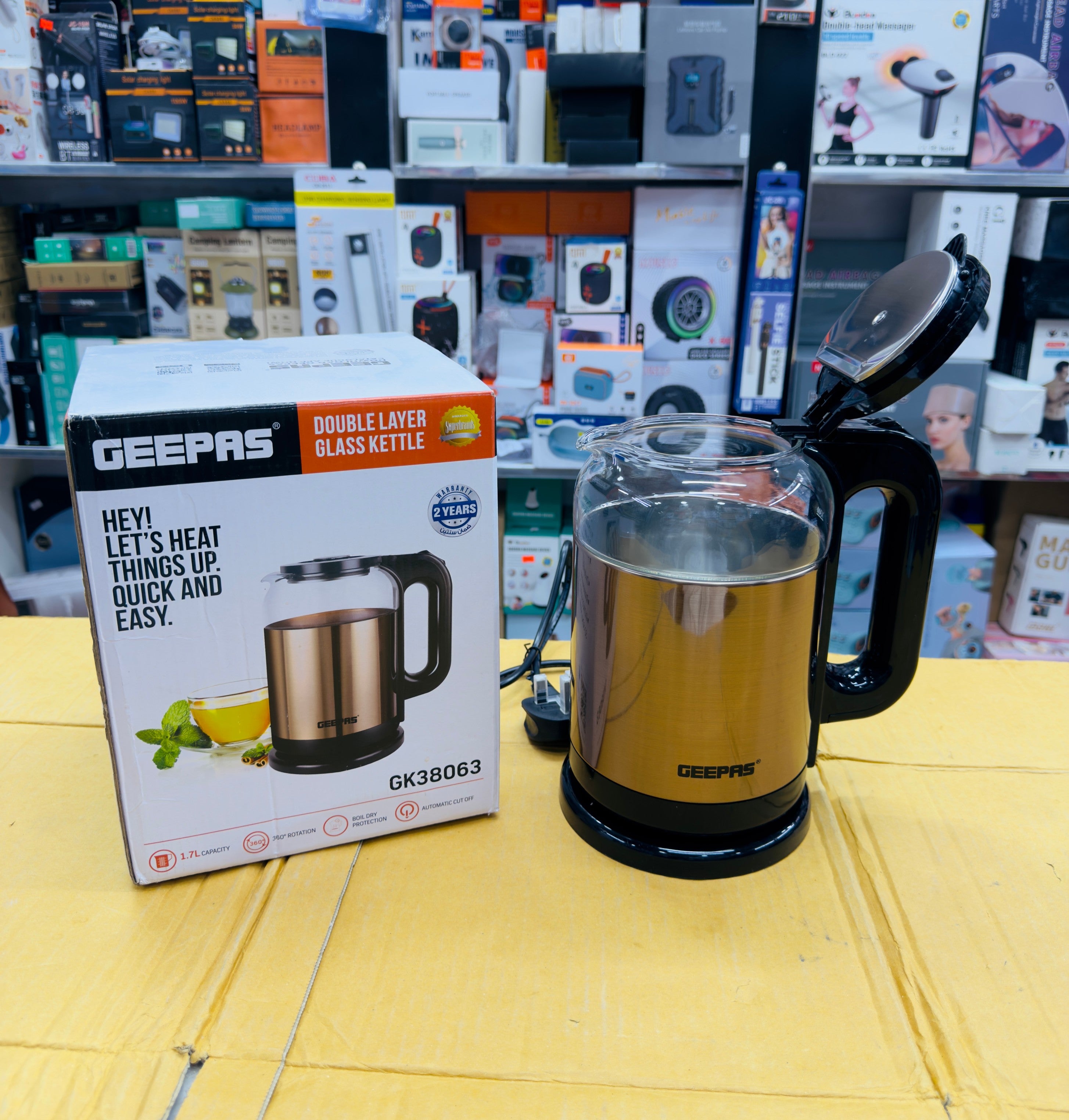 Geepas Double Layer Glass Kettle GK38063