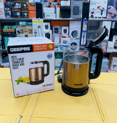 Geepas Double Layer Glass Kettle GK38063