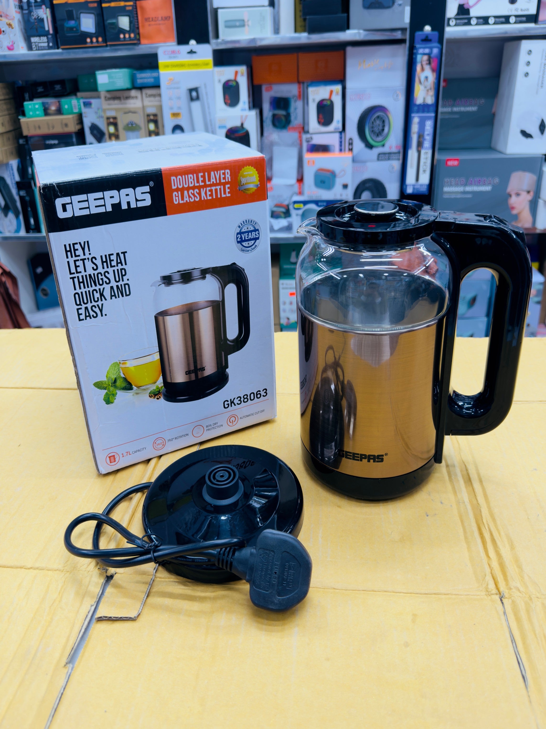 Geepas Double Layer Glass Kettle GK38063