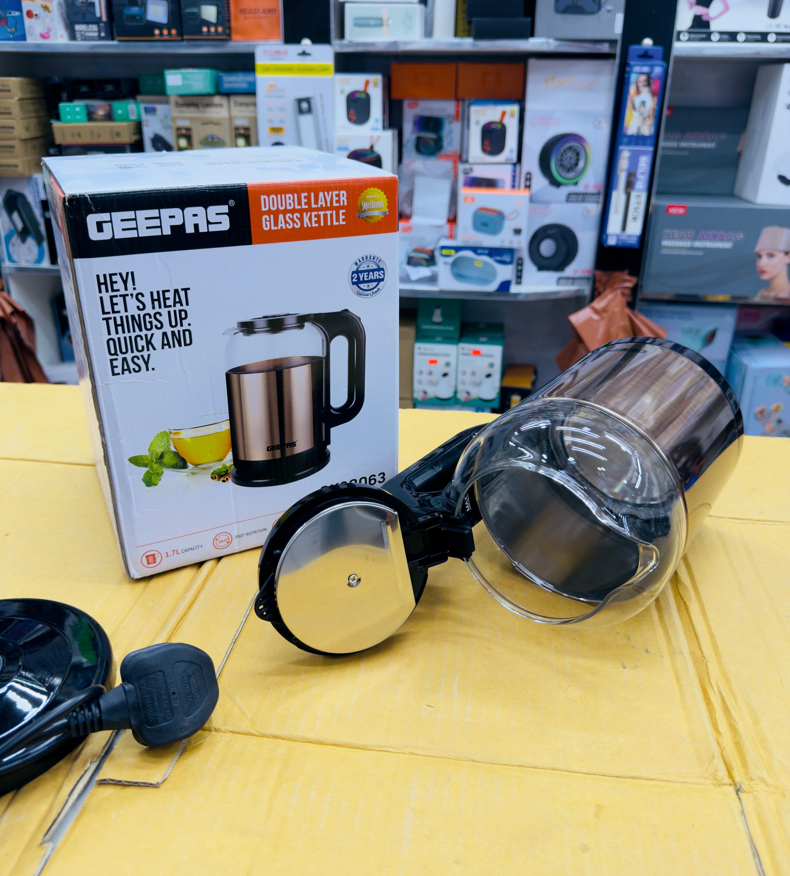 Geepas Double Layer Glass Kettle GK38063