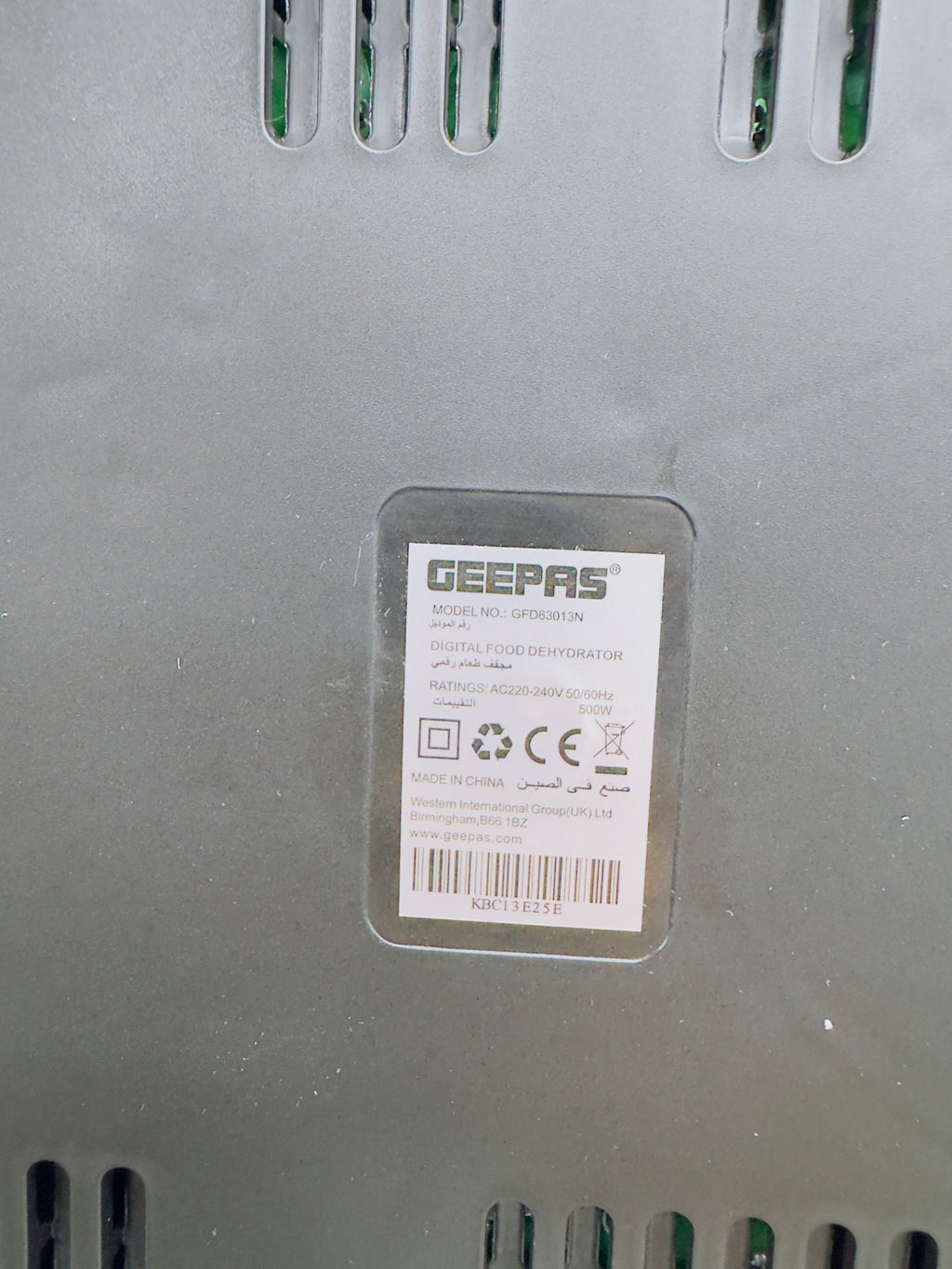 Geepas Digital Food Dehydrator GFD63013N